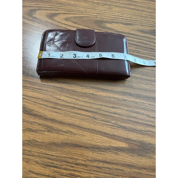 Patch leather wallet organizer burgundy - Picture 7 of 8